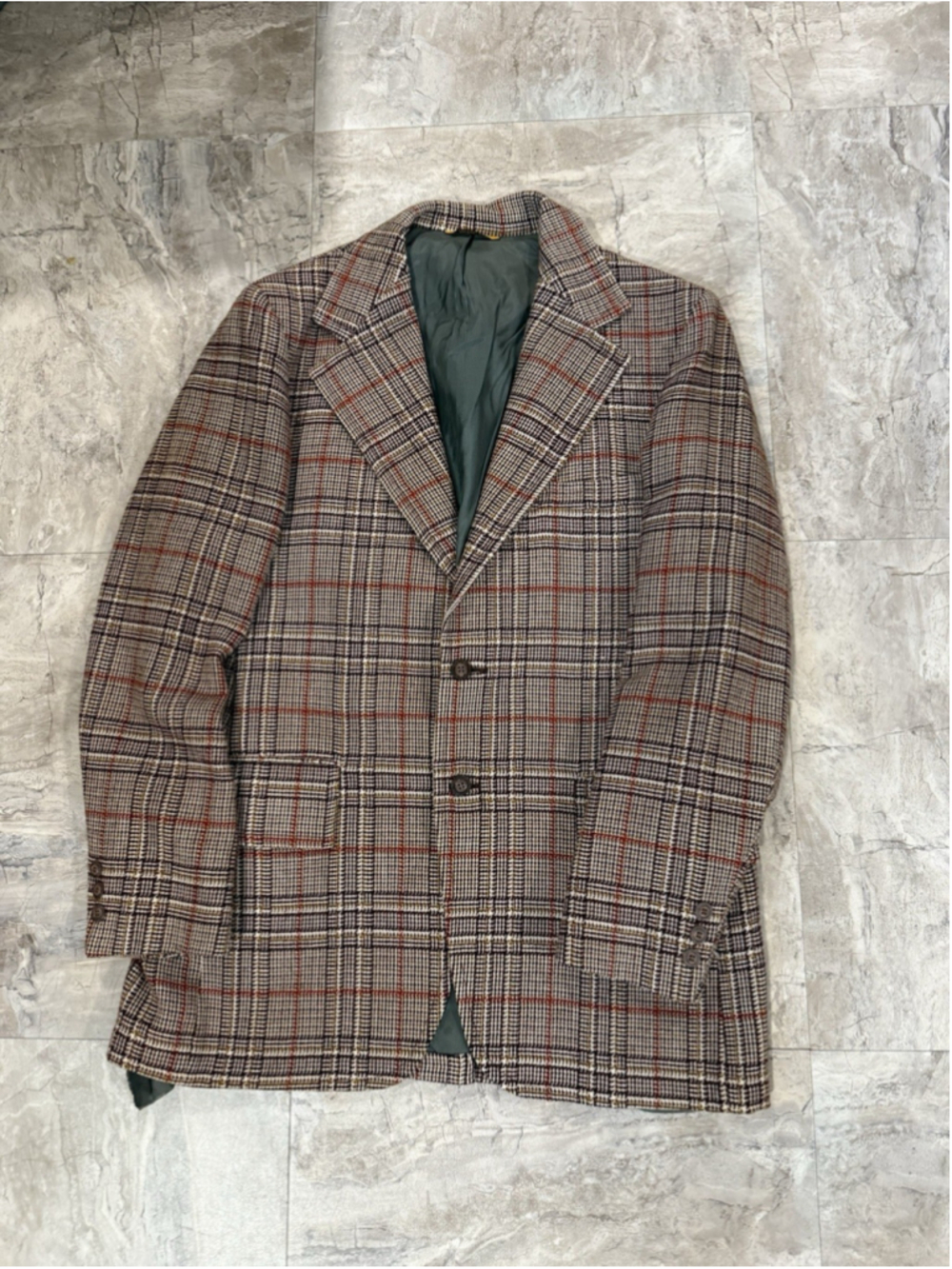 Burnbrae Vintage 1960s 1970s USA Made Sport Coat Mens Twee Textured Wool 40-42